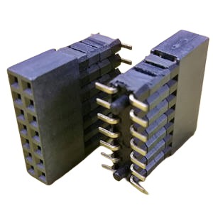 Female header connector,2.54x8.5 2x7P SMT 4 Plastic with Post LCP - 副本