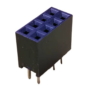 Female header connector,2.54x8.5 2x4P 180 DIP PBT