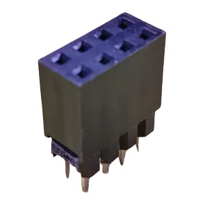 Female header connector,2.54x8.5 2x4Pos 1 Plastic 180 DIP PBT