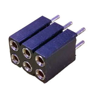 Female header connector,2.54 SIP SOCKET 2X3Pos 180 Machine Pin  PPS H=7.0 L=10.0 