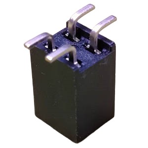 Female header connector,2.54X8.5mm,2X2Pos, SMT Y type PA6T