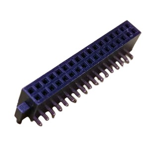 Female header connector,1.27X4.4mm, 2x17Pos, SMT With Post PA6T