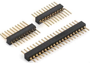 Straight pin connector, solder tail, single row
