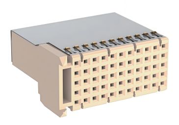 2mm 55Pin Type C Female Backplane Connector, with Shielding Cage, Without Posts